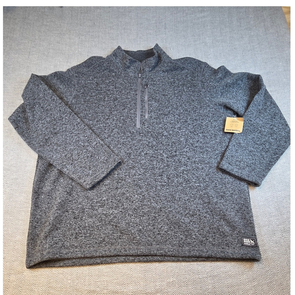 Eddie Bauer Mens Radiator Fleece 1/4 Zip Pullover Slate Grey XXL New 3357